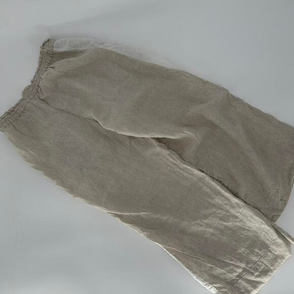 Woman’s Wide Leg Summer Linen Pants. Size 28 x 24 flowy light springtime - Picture 3 of 5